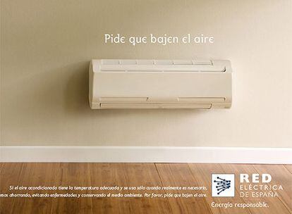 Imagen de la campaña emprendida por Red Eléctrica para un uso racional del aire acondicionado