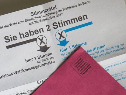 Papeletas de voto para las elecciones federales del 24 de septiembre.