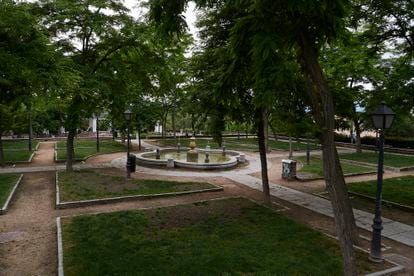 Jardín de Las Vistillas en Madrid, España.