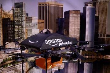 Un dron para reparto de la compañía Amazon.