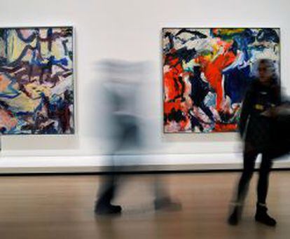 Obras de Willem de Kooning en la exposición Expresionismo Abstracto del Museo Guggenheim de Bilbao.