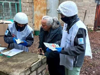 Voluntarios de Cáritas en Ucrania.