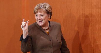 La canciller alemana, Angela Merkel, en el Consejo de Ministros del mi&eacute;rcoles 22 de febrero. 