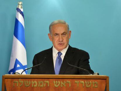 El primer ministro Netanyahu durante su comparecencia el viernes. 