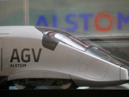Maqueta de tren AGV de Alstom.