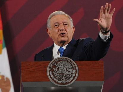 Andrés Manuel López Obrador, durante su conferencia matutina de este miércoles.