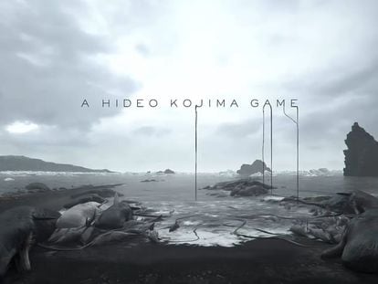Imagen del juego 'Death Stranding', con el rótulo con el nombre de su autor, Hideo Kojima.
