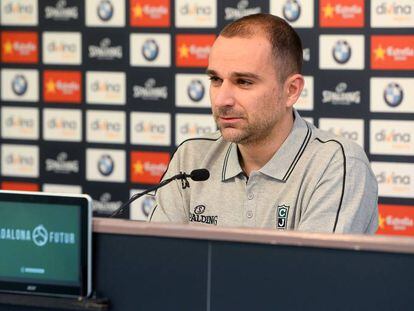 Carles Duran, en su presentaci&oacute;n con el Joventut.