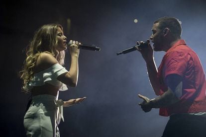 Sofia Rey y Liam Payne, durante el concierto Los 40 Primavera Pop en Madrid.