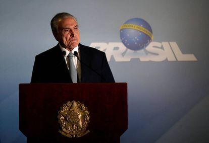 El presidente brasileño Michel Temer, ante los medios en Brasilia el pasado 18 de mayo