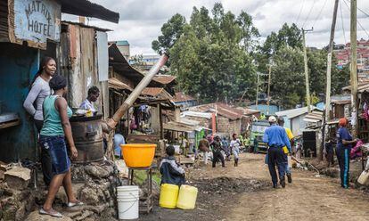 Asentamiento informal de Kibera en Nairobi, Kenia.