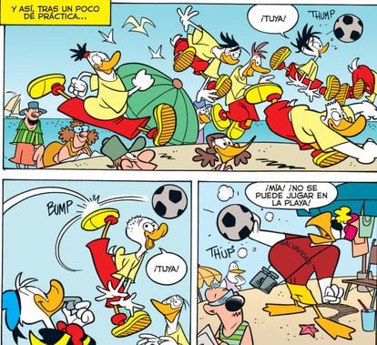 Viñetas de 'Don Miki: Especial fútbol', que editará Panini Cómics.