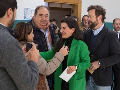 Los líderes de Vox Rocío Monasterio e Iván Espinosa de los Monteros el día de las elecciones generales, 10 de noviembre.