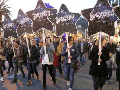 Manifestaci&oacute;n la semana pasada en San Sebasti&aacute;n en apoyo a la reclusa de ETA Sara Majarenas.