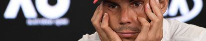 Nadal, durante la conferencia de prensa en Melbourne.