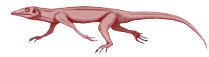 Reconstrucción del Heleosaurus, la segunda especie conocida que cuidaba de sus crías