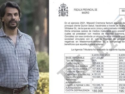 Alberto González Amador, y el cálculo que hace la Agencia Tributaria con las liquidaciones de las empresas de la pareja de Ayuso incorporado en la documentación de la Fiscalía.