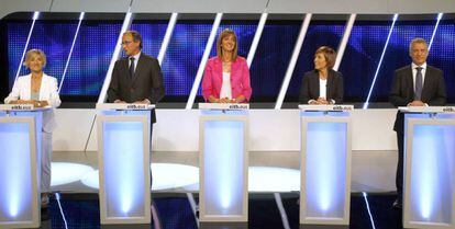 Los candidatos a lehendakari el debate electoral organizado por ETB. 