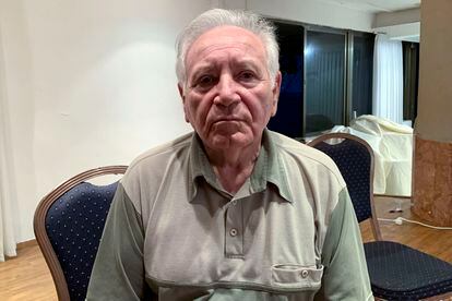Gennadi Dubin, a Holocaust survivor and refugee who fled from Mariupol, Ukraine, in Netanya, Israel, on Wednesday.