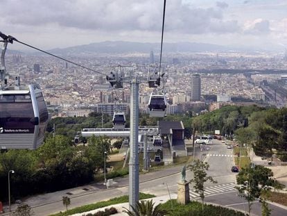 Barcelona, des del funicular de Montju&iuml;c.