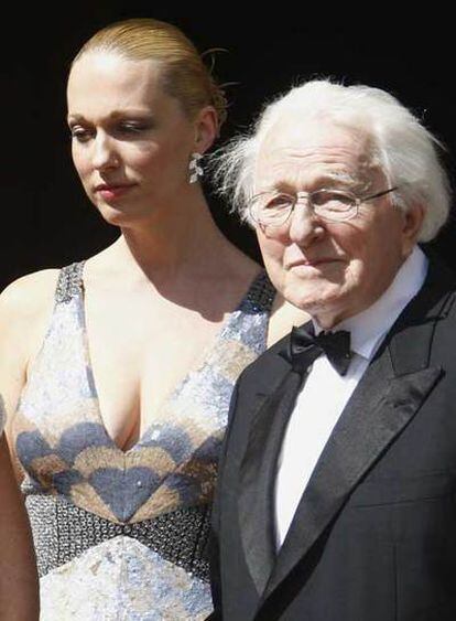 Katharina Wagner y su padre, Wolfgang Wagner, el pasado 25 de julio en la inaguración del Festival de Bayreuth.