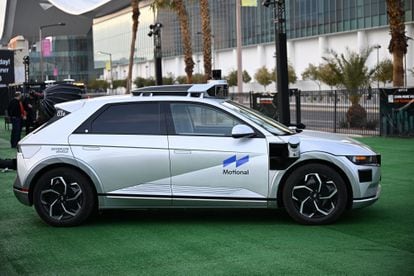 A self-driving car from Aptiv (a company in which Hyundai is involved), pictured Jan. 3, at CES 2023.