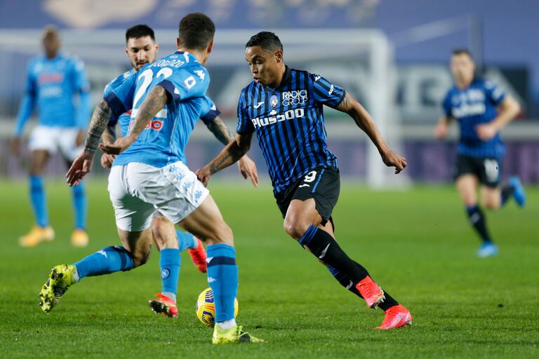 Luis Muriel, del Atalanta, durante el partido contra el Nápoles.