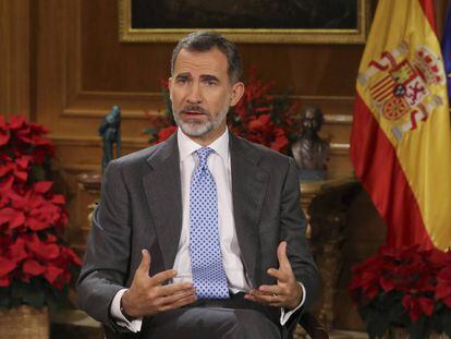 El Rei Felip VI durant el seu missatge de Nadal.