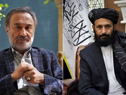 Daoud Sultanzoy (izquierda) es el alcalde saliente de Kabul; Hamidullah Nomani es el alcalde interino de la capital del Emirato.