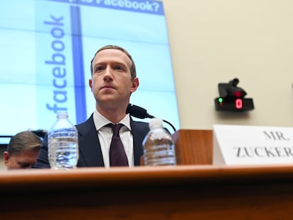 El fundador de Facebook, Mark Zuckerberg, en el Congreso de Estados Unidos en octubre de 2019.