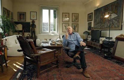 Dario Fo en su casa.