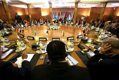 Reunión extraordinaria de los representantes de la Liga Árabe.