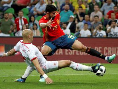 Iago Aspas rescata a la Roja en su último ensayo antes del Mundial tras un partido muy raso del equipo español frente a una animosa Túnez