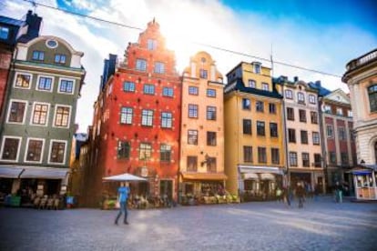 Plaza en la Gamla Stan (ciudad vieja) de Estocolmo.