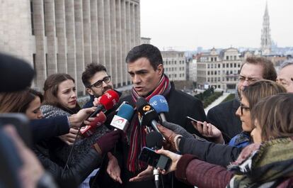 El secretario general del PSOE, Pedro Sánchez, en Bruselas.