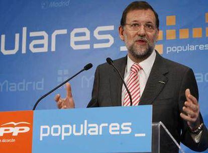 Mariano Rajoy, en un acto celebrado ayer en Alcorcón, Madrid.