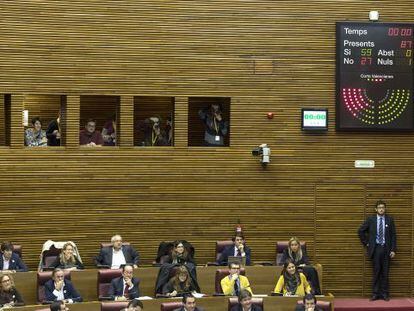 El pleno de las Cortes, durante una de las votaciones sobre los cambios en el reglamento.