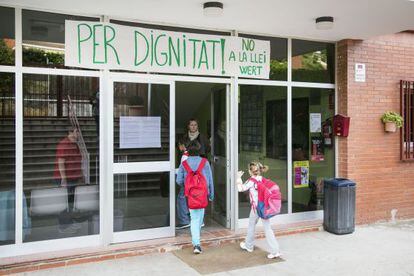 Jornada de huelga, en 2013, en una escuela de El Masnou.