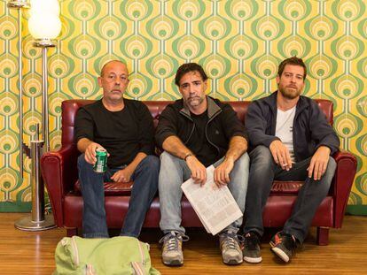 Los tres protagonistas de la obra: desde la izquierda, Chema del Barco, Javier Navares y Manuel Baqueiro en un momento de la representación.