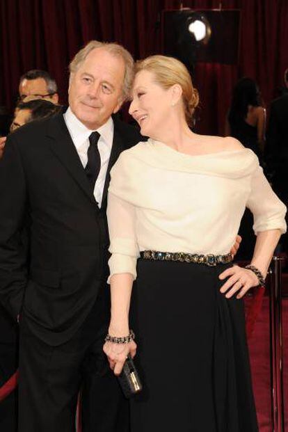 Meryl Streep y Don Gummer en la 86º gala de los Oscar, en 2014.