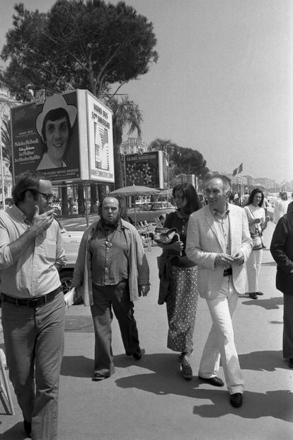 Michel Piccoli y Marco Ferreri llegan al Festival de Cannes de 1973.