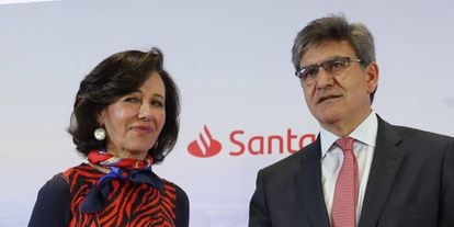 La presidenta y el consejero delegado del Banco Santander, Ana Botín y José Antonio Álvarez.