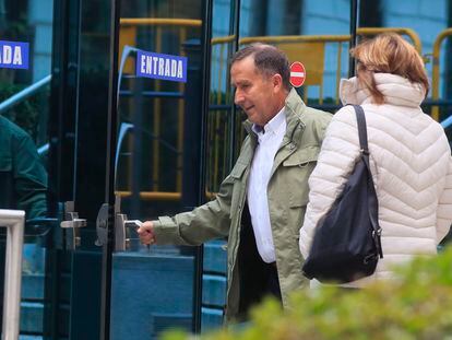 El presidente del Comité de Fútbol Femenino, Rafael del Amo, a su llegada a la Audiencia Nacional en Madrid, este jueves.