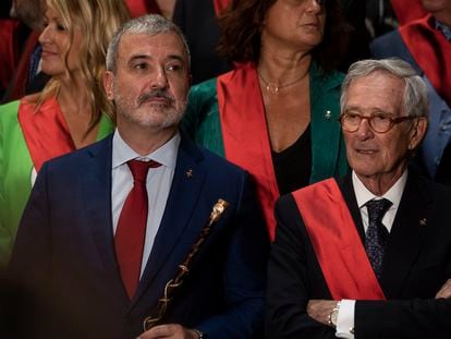 Jaume Collboni y Xavier Trias en la elección de alcalde el pasado mayo.