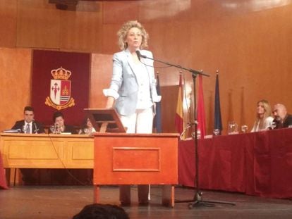 La nueva alcaldesa, María José Martínez, el 15 de junio, día de la investidura