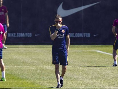 Luis Enrique, en el entrenamiento del Barça. Foto: EFE/ Vídeo: ATLAS