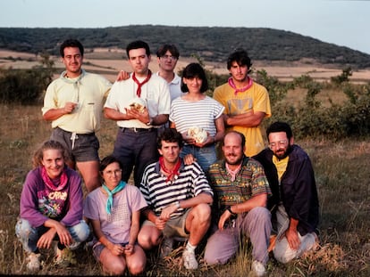 Campaña de excavación en la Sima de los Huesos en Atapuerca, en 1992.