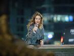 Actress Lily James  filming 'What's Love Got To Do With It' in London