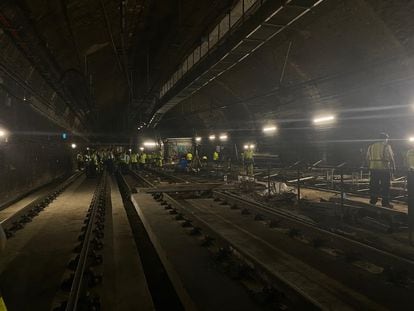 Obras en el túnel de la L5 del Metro de Barcelona.
EUROPA PRESS
28/07/2022