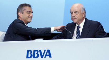 El consejero delegado de BBVA, Ángel Cano, y el presidente de la entidad, Francisco Rodríguez.
